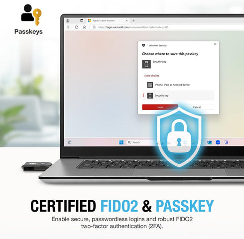 Thetis FIDO2 2.0 2FA Pro-A Security Key Passkey Device with USB A & NFC, TOTP/HOTP Authenticator APP, FIDO Two Factor