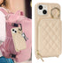 Hamany 15, 5G 6.1 Inch-White Crossbody Wallet Case for iPhone PU Leather Zipper Handbag Purse Flip Cover, Kickstand