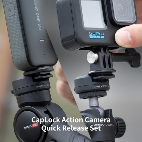PGYTECH CapLock Quick Release Set for DJI OSMO Action 4/3, GoPro Hero 12/11/10, Action Cameras and Smartphones