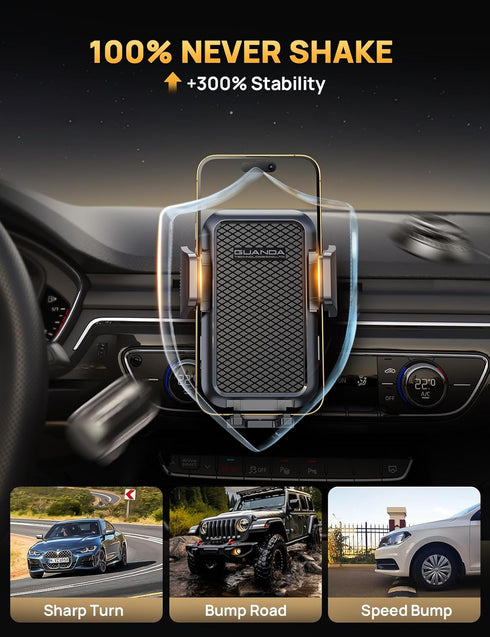 Upgraded CD Phone Mount for Car, Adjustable Universal Holder Compatible with iPhone & Android Cell Phones, Thick Cases