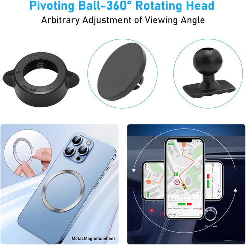Phone Holder Compatible with Toyota Tundra 2017-2021, 2nd Gen Magnetic Air Vent Mount, 360° Rotation Dashboard Stand