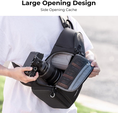 K&F Concept Waterproof Camera Sling Bag, Crossbody Backpack for DSLR/SLR/Mirrorless, Compatible with Canon/Nikon/Sony