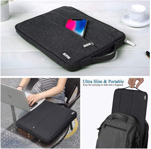 Laptop Sleeve 13-13.6 Inch Compatible with MacBook Air/Pro 13 M1/M2, Surface Laptop 4/5, Chromebook, Slim Black Cover