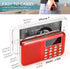 PRUNUS Mini Portable Radio - AM FM Pocket Radio with MP3, LED Flashlight, Rechargeable Battery Operated