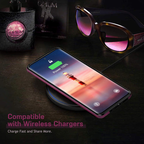 LOHASIC Galaxy S21 5G Case for Women, Slim Leather Elegant Luxury PU Flexible Bumper Rugged Non-Slip Grip