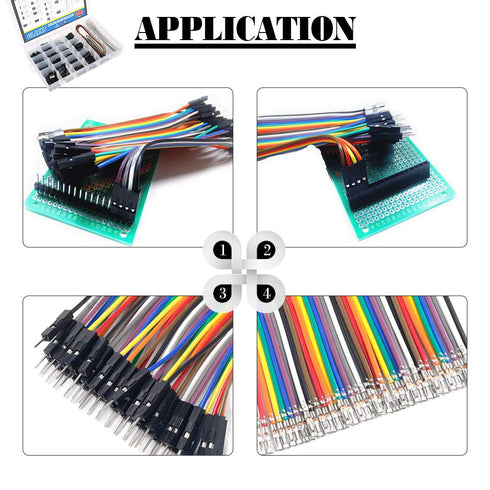Glarks 1191Pcs 2.54mm Pitch Housing Connector and Male Female Crimp Pins with Pin Header and 10 Wire Rainbow Color Flat
