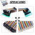 Glarks 1191Pcs 2.54mm Pitch Housing Connector and Male Female Crimp Pins with Pin Header and 10 Wire Rainbow Color Flat