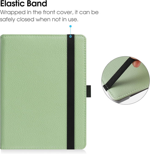 HGWALP 6" 6 inch Universal Case for eReaders, Folio Leather Stand Cover with Handstrap Compatible with All
