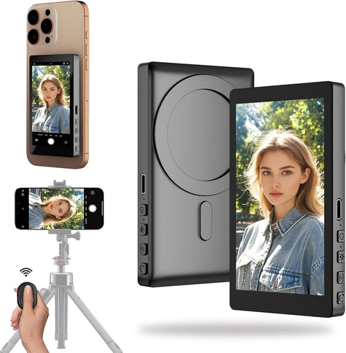 FLATIC Selfie Monitor Screen for iPhone & Android, 2000mAh Back Camera Vlog
