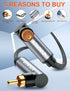 VANAUX Double 90 Degree RCA Cable, Right Angle Subwoofer Cable for Amplifiers & Hi-Fi Systems (10ft/3m)