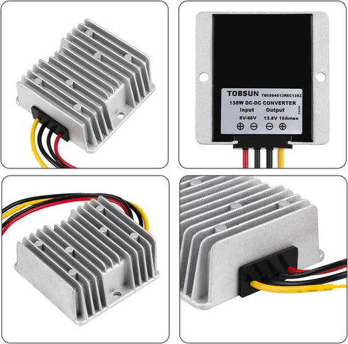 HOMELYLIFE Voltage Converter DC 8V-40V to 13.8V 10A 138W Automatic Buck Boost Module for Golf Cart