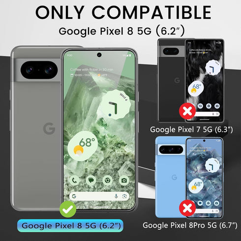 4 Pack Screen Protector for Google Pixel 8, Includes 4 Pack Camera Lens Protector, 9H Tempered Glass Film,