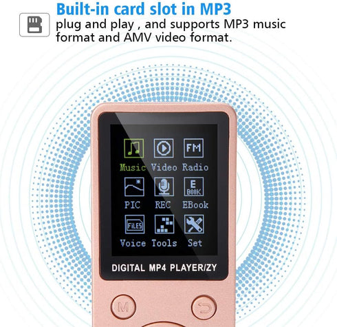 Eboxer MP3 MP4 32G Portable Player, Music Player Support Music Radio Recording Video Ebook, Built in Stopwatch, Up