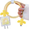 Glitter Cable Protector for iPhone Charger Adapter - Bling Cute Pearl Butterfly Flower Design, Yellow USB Case Cord
