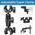 Sequpr Camera Clamp Mount for Gopro, Super Clamp Adapter Double Head Multifunction Holder for Motorcycle, Photography