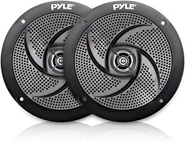 Pyle Marine Speakers, 6.5 Inch 2 Way Waterproof Outdoor Audio System, 240 Watt Power, 1 Pair, PLMRS6B Black