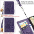 Wallet Case for iPhone SE 2020/2022/iPhone 8/7, Women Butterfly Embossed PU Leather Stand with Card Slots (Purple)