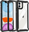 Heavy Duty Drop Protection Case for iPhone 11, with Screen Protector, Rugged Shockproof Tough Cover - Black-C