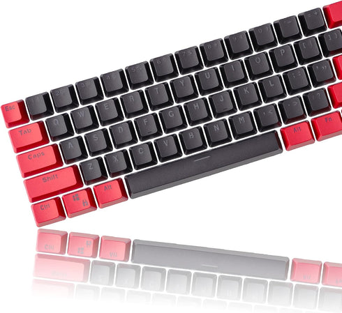 Fogruaden PBT Keycaps Red and Black Keycaps 60 Percent, OEM Profile Custom keycaps Set, Suitable for Cherry MX Switch Mechanical Keyboard by Fogruaden