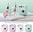 MUZIRI KINOKOO Clear Protective Case for Fuji Instax Mini 12, Hard PVC Carrying Case with Rainbow Shoulder Strap