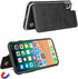 Cavor for iPhone X Wallet Case, Card Holder for Women Men, Shockproof Leather Case with Credit Card Holders, Black