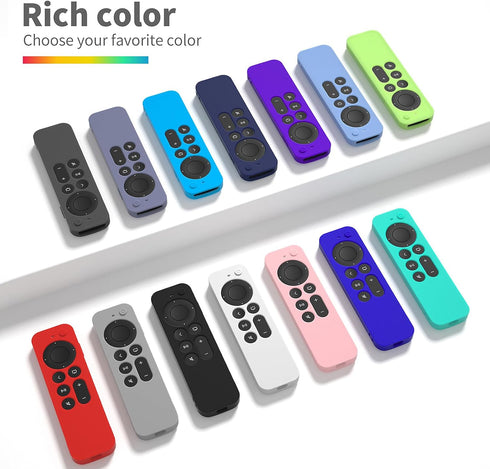 Hi Color 3rd 2023 4K 2nd 2021 Silicone Cover Compatible with Apple TV Siri Remote Shockproof Protective Case for Apple