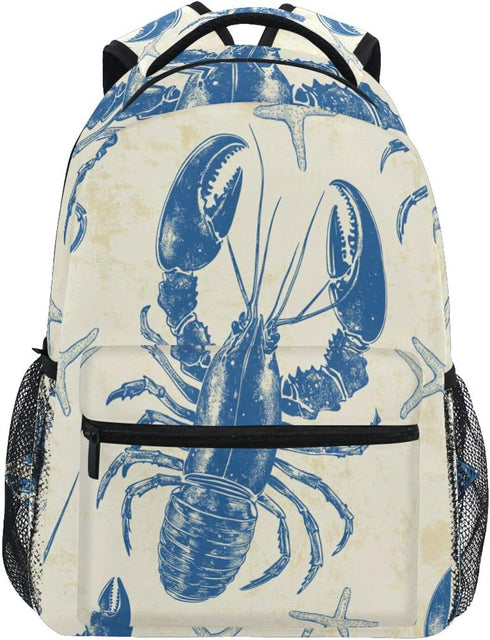 Krafig Retro Lobsters Starfish Boys Girls Kids School Backpacks Bookbag, School Bag Travel