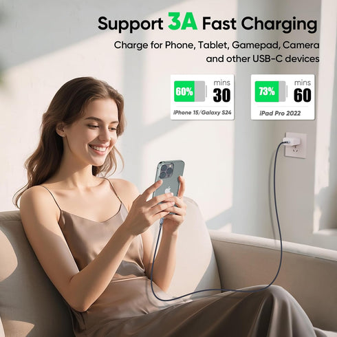 15ft 10Gbps 3A 3.2 Gen2 S26/S25, 17/16/15, Xbox/PS5, USB C Cable Long, High Speed Data Transfer & Fast Charging USB A