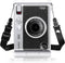 Rieibi Clear Protective Case for Fujifilm Instax Mini Evo Instant Camera, Hard Carrying Case with Shoulder Strap
