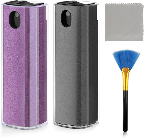 Fingerprint Proof 3 in 1 Touchscreen Mist Cleaner Spray Wipe for Phones, Tablets, Laptops (Grey Purple)