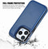 Compatible Wallet Case for iPhone 15 Pro 6.1” +1 Screen Protector, Slim PU Leather Kickstand Case, Deep Blue