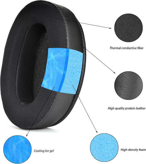 WH XB910N Earpads Cushions Replacement for Sony WH-XB910 XB910N Noise Cancelling Headphones (Black Cooling Ge)