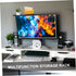 MERRYHAPY Multifunctional Monitor Shelf for Small Spaces No Drill TV Stand for Cable Box Black Screen Storage Bracket