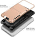 Vofolen Compatible with iPhone 12 Case, 5G Wallet with 4-Card Slot and Flip Hidden Pocket, Rose Gold