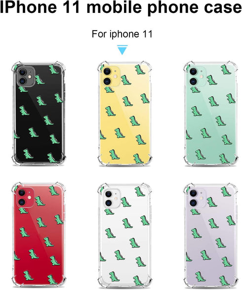 YESPURE Clear Case for iPhone 11, Cute Dinosaur Pattern, Soft Transparent Slim Cover for Kids and Women