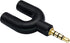 3.5mm Headphone Y Splitter Adapter, Gold Plated 4 Pole Male to Female Audio Stereo Converter (2-Pack)