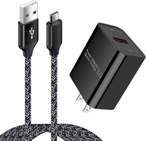 Fast Adaptive Quick Charge 3.0 Wall Charger Block for Samsung Galaxy S7/S6 Edge, LG Stylo, Kindle Fire, Tablet