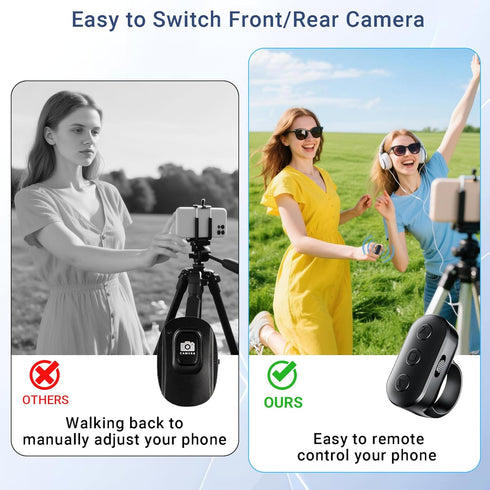 Voinap Wireless Phone Camera Remote Shutter with Zoom for iPhone Android, Bluetooth Phone Shutter Control