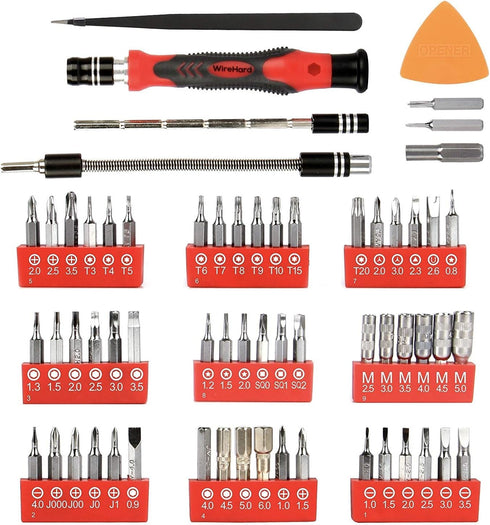 62 in 1 Precision Screwdriver Set Computer Repair Tool Kit with Extra Magnetic Specialty Steel Multi Bit by WIREHARD