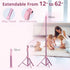 UBeesize 12'' Selfie Ring Light with 62’’ Tripod Stand for Video Recording, Live Streaming, Compatible with Phones, Pink