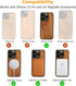 molzar Grip Series Magnetic Case for iPhone 15 Pro | Black/Walnut Wood | Built-in Magnet Ring | MagSafe Compatible