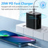 20W USB C Fast Charger + Quick Charge 3.0 Wall Charger, Bangfun 5 Pack Dual Port Power Adapter, Black