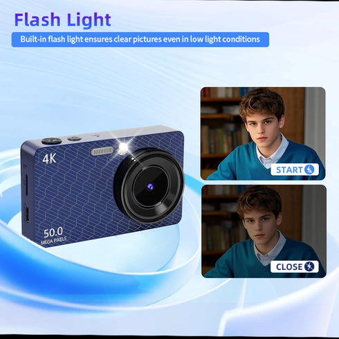 HUAZIX 4K 32GB 16X Digital Camera for Photography Autofocus, Point and Shoot Cameras with SD Card, Digital Zoom
