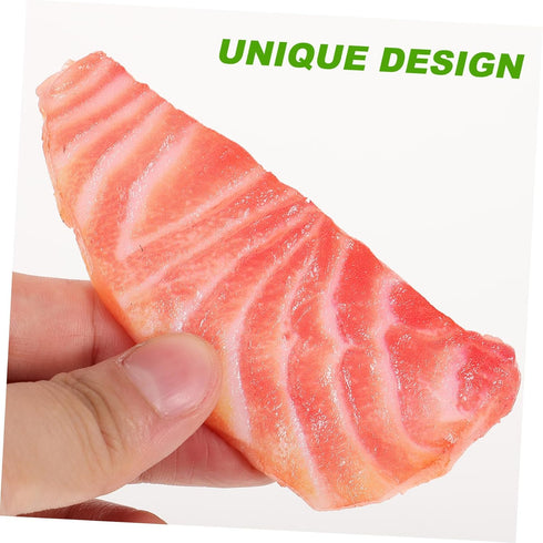 TOYANDONA Realistic Salmon Slice Model Lifelike Kitchen Decoration Prop for Home Supermarket and Restaurant Photography