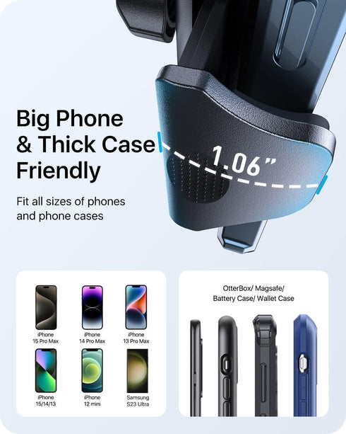 andobil Phone Mount for Car, Military-Grade Holder for Dashboard, Windshield, Vent, Fits iPhone 15 and Samsung S24