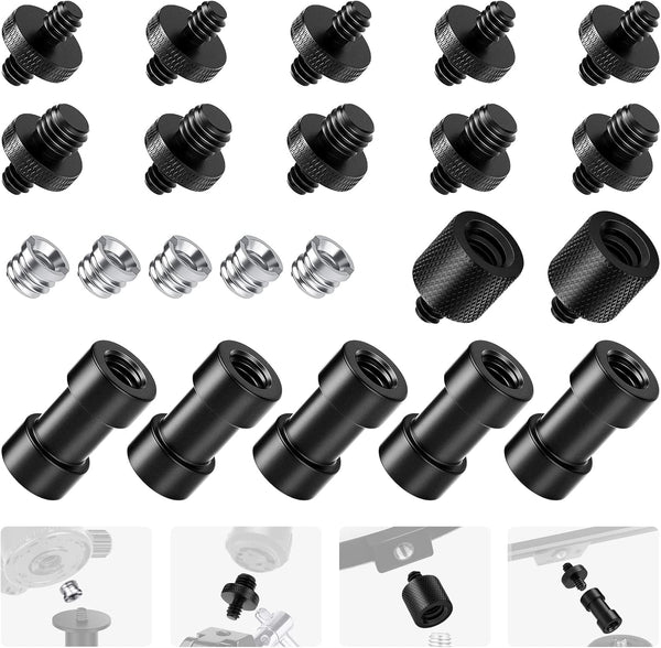 Neewer Camera Screw Adapter, 22 Pieces 1/4” to 1/4” and 1/4” to 3/8” Tripod Mount Screw Adapter Converter Set