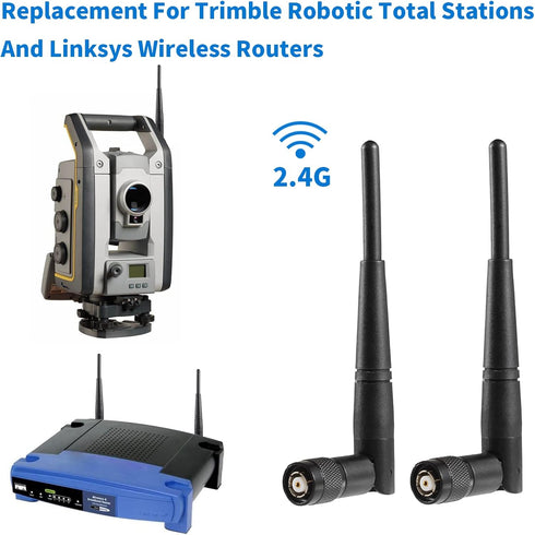 eifagur 5dBi 2.4GHz RouterPack 2, WiFi Antenna RP-TNC Male Replacement Antenna Compatible with Trimble Robotic Total