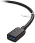 Cable Matters Long USB to USB Extension Cable 10 ft (USB 3.0 Extension Cable) in Black for Webcam, VR Headset, Printer,