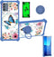 jioeuinly Nokia C300 Case with Tempered Glass Screen Protector, Hard PC + Soft Silicone, Ring Support, Luminous Effect,