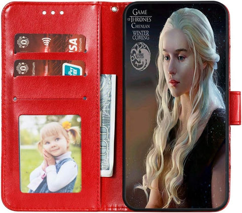 Premium Flip Wallet Phone Case for Samsung Galaxy A01, PU Leather Mandala Embossed Shockproof Cover with Kickstand